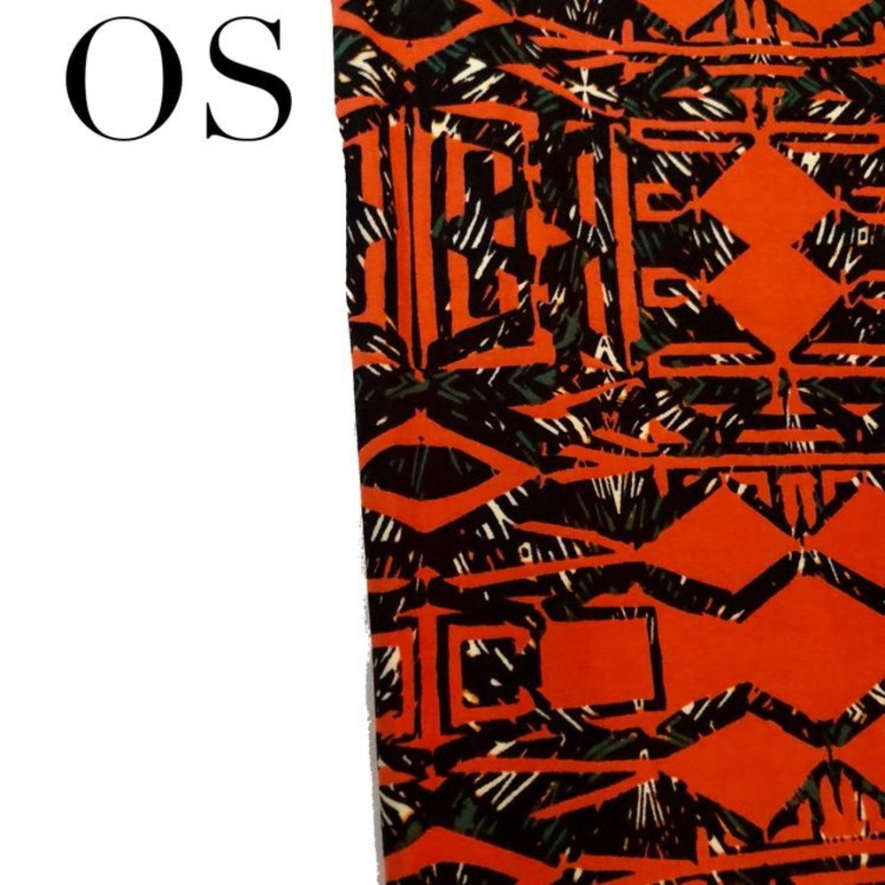 LuLaRoe Orange and Black Patterned Leggings. Buttery soft . One size nwt
